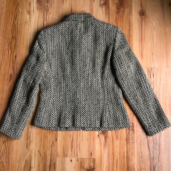 JONES NEW YORK Tweed Wool Blazer Jacket Brown Sz 4 - Picture 5 of 14